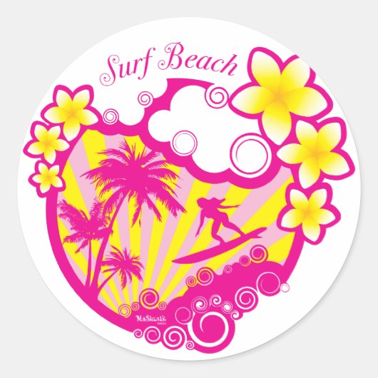 Surf Beach Stickers (Vorderseite)