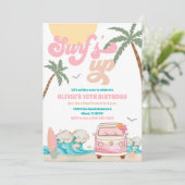 Surf Birthday Party Invitation Einladung (Stehend Vorderseite)