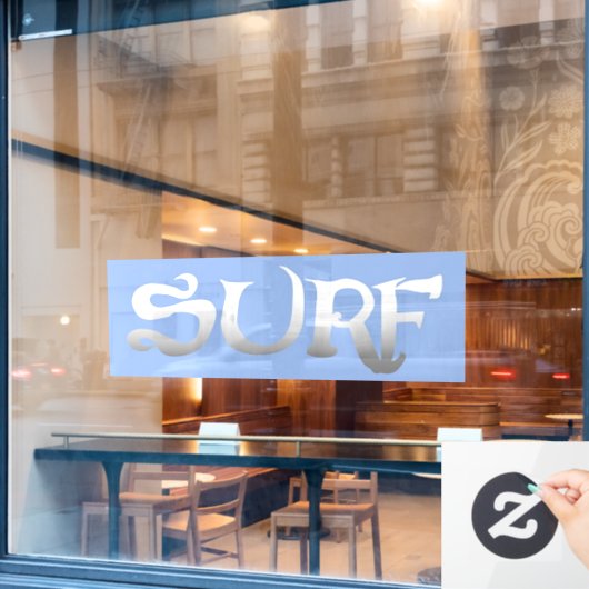 Surf-Blau große Fensterklammer Fensteraufkleber (Café-Fenster)