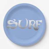 Surf-blaue Großpapier-Teller Pappteller (Vorderseite)