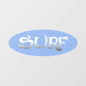 Surf-blaue ovale, opake Fensterklemme Fensteraufkleber (Blatt)