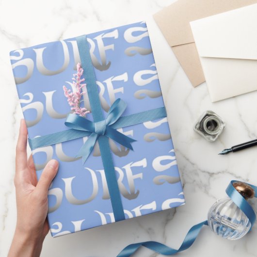 Surf-blaues glänzendes Packpapier (Schenken)