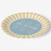 Surf Board Baby Shower - Custom Gender Neutral Pappteller (Schrägansicht)