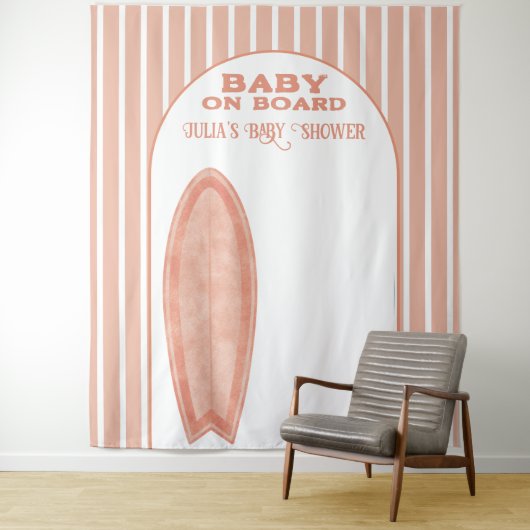 Surf Board Baby Shower Custom Photo Wall Banner Wandteppich (Beispiel)