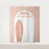 Surf Board Baby Shower Custom Photo Wall Banner Wandteppich (Vorderseite)