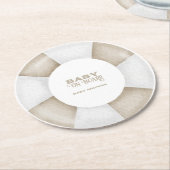 Surf Board Baby Shower Custom Runder Pappuntersetzer (Angewinkelt)