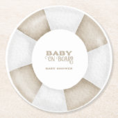 Surf Board Baby Shower Custom Runder Pappuntersetzer (Vorderseite)