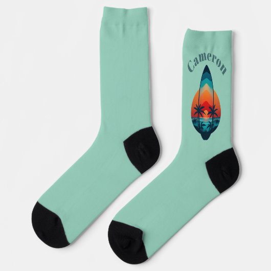 Surf Board Beach Socks Socken (Linkes Detail)
