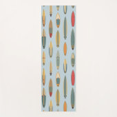 Surf Board Print Coastal Blue Retro Surfer Pattern Yogamatte (Vorderseite)