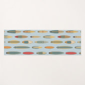 Surf Board Print Coastal Blue Retro Surfer Pattern Yogamatte (Vorderseite (Horizontal))