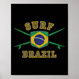 Surf Brasil Vintage Brasil Flagge Surfboards Brasi Poster