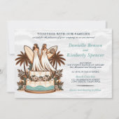 Surf Brides Hochzeitseinladung Einladung (Vorderseite)