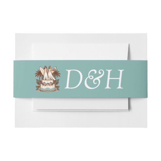 Surf Brides Wedding Einladungsbanderole (Vorderseite Beispiel)