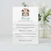 Surf Brides Wedding RSVP Karte (Stehend Vorderseite)
