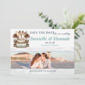 Surf Brides Wedding Save The Date (Stehend Vorderseite)