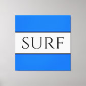 SURF Bright Nautical Blue White Summer Strips Leinwanddruck (Vorderseite)