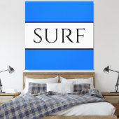 SURF Bright Nautical Blue White Summer Strips Leinwanddruck (Insitu (Schlafzimmer))