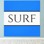 SURF Bright Nautical Blue White Summer Strips Leinwanddruck (Insitu (Holzboden))
