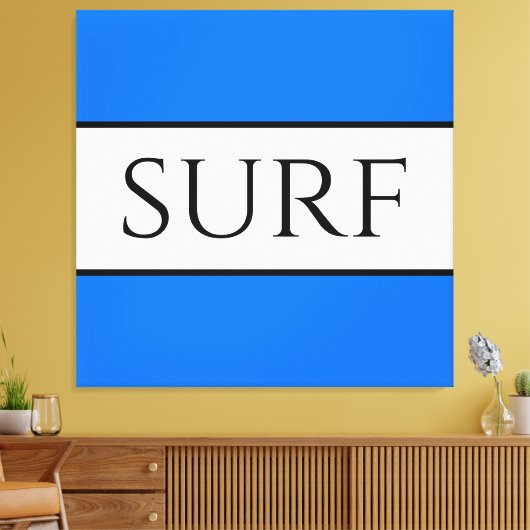 SURF Bright Nautical Blue White Summer Strips Leinwanddruck (Insitu (Wohnzimmer))