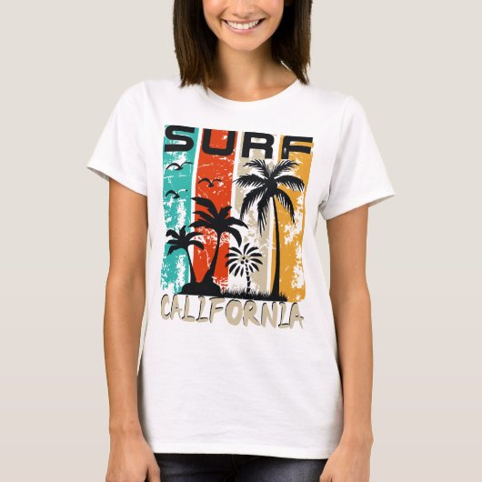 Surf California Bliss: Reiten Sie die Wellen T-Shirt (Vorderseite)