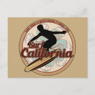 Surf California Vintage-Surfbrett-Logo-Postkarte Postkarte