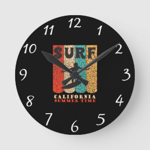 Surf California Wall Clock Runde Wanduhr