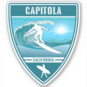 Surf Capitola California Aufkleber (Vorderseite)