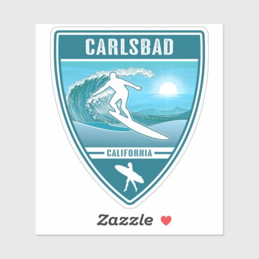 Surf Carlsbad Kalifornien Aufkleber (Blatt)