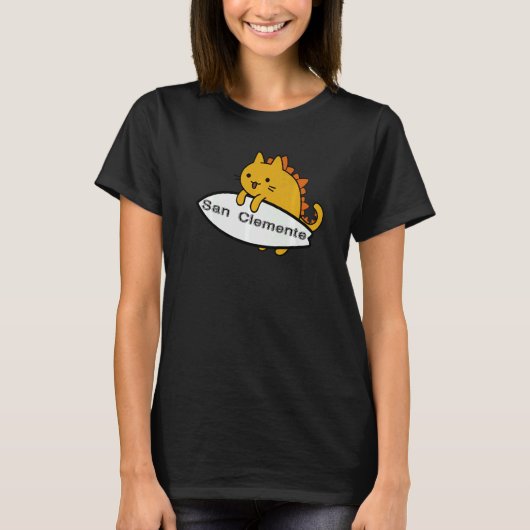 Surf catzilla surfen San Clemente T-Shirt (Vorderseite)