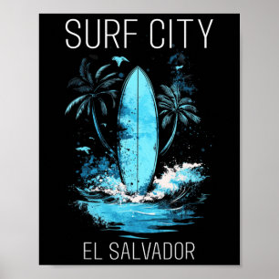 Surf City El Salvador Surfen Vintage Surfer _3 Poster