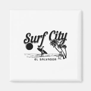 Surf City El Salvador Vintage Strand Souvenir Surf Magnet
