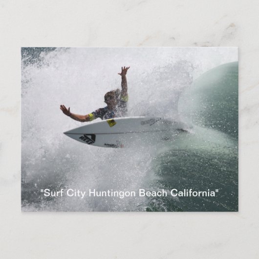 , "Surf City Huntingon Beach California" Postkarte (Vorderseite)
