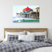 Surf City Huntington Beach Ca Leinwanddruck (Insitu (Schlafzimmer))