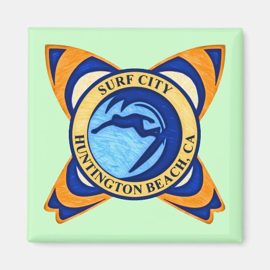 Surf City, Huntington Beach, CA Magnet (Vorne)