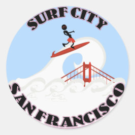 Surf City San Francisco Runder Aufkleber