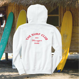 Surf Club Custom Red Wappen Surfer Frauen Hoodie