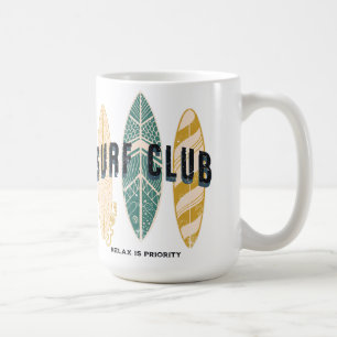 Surf Club Sommer Strandurlaub Lustig Vintage Kaffeetasse