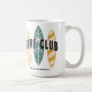 Surf Club Summer Beach Urlaub Vintag Kaffeetasse
