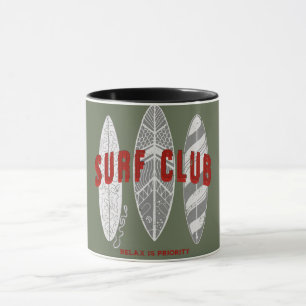 Surf Club Summer Beach Urlaub Vintag Tasse