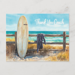 Surf Coach Dankeschön Postkarte   Coastal Surfboar
