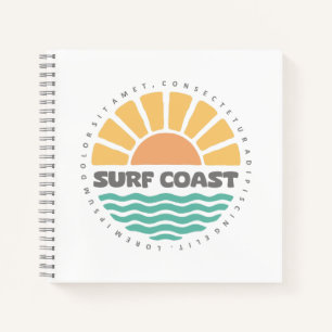Surf Coast Vintage Sonnenuntergang Strand Retro De Notizblock