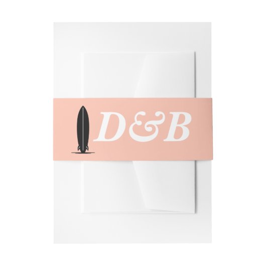 Surf Couple Wedding Einladungsbanderole (Vorderseite Beispiel)