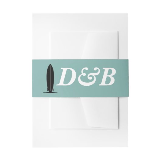 Surf Couple Wedding Einladungsbanderole (Vorderseite Beispiel)