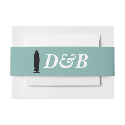 Surf Couple Wedding Einladungsbanderole (Vorderseite Beispiel)