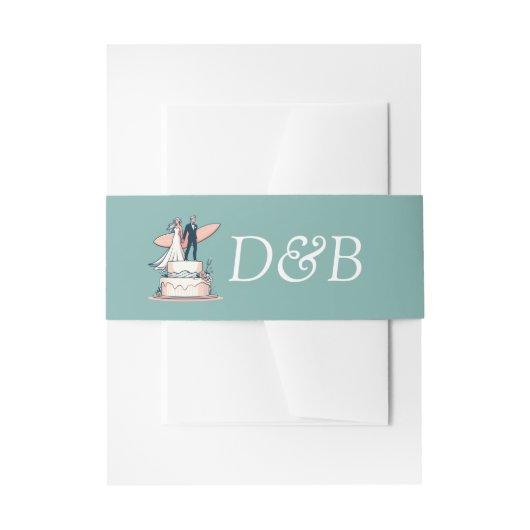 Surf Couple Wedding Einladungsbanderole (Vorderseite Beispiel)