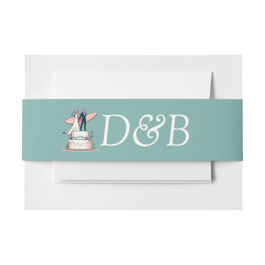 Surf Couple Wedding Einladungsbanderole (Vorderseite Beispiel)
