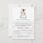 Surf Couple Wedding RSVP Karte (Vorderseite)