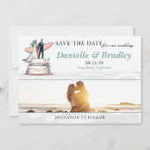 Surf Couple Wedding Save The Date (Vorderseite)