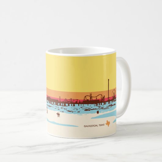 Surf Days - Galveston Island, Pleasure Pier Kaffeetasse (VorderseiteRechts)