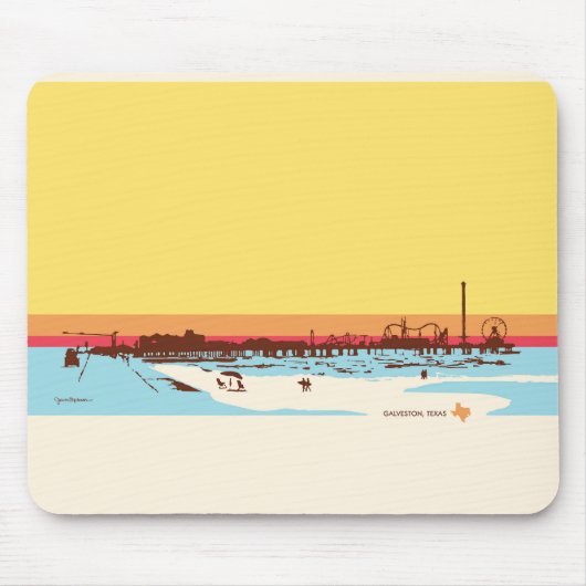 Surf Days - Galveston Island, Pleasure Pier Mousepad (Vorne)